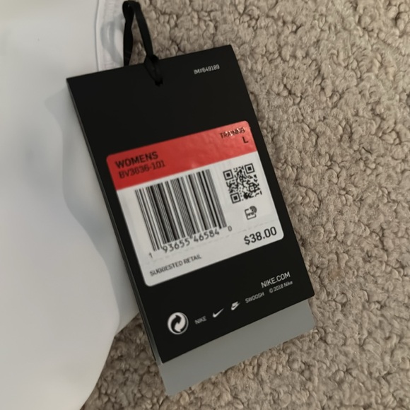 Nike White Swoosh Bra Sz:L - Picture 2 of 5